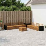 vidaXL Ensemble de canapés d'extérieur 9 Pièces Naturel