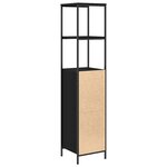vidaXL Meuble de salle de bain avec étagères chêne noir 36x35x165 cm