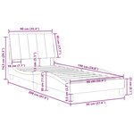 vidaXL Cadre de lit sans matelas Hanko gris clair 90x190 cm velours