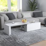 Vidaxl table basse blanc 150x50x35 cm bois d'ingénierie