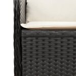 vidaXL Banc inclinable de jardin avec coussins noir résine tressée