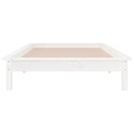 vidaXL Cadre de lit à LED sans matelas blanc 75x190 cm bois massif