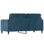 vidaXL Canapé à 2 places Bleu 140 cm Velours