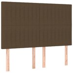 vidaXL Sommier à lattes de lit matelas et LED Marron foncé 140x190 cm