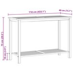 vidaXL Table console de jardin Acacia clair 110 x 40 x 75 cm