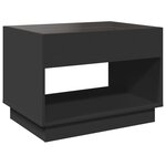 vidaXL Table basse avec LED infini noir 70x50x50 cm