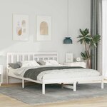 vidaXL Cadre de lit Blanc 150 x 200 cm Bois massif en pin