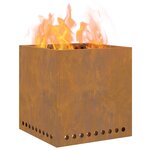 vidaXL Foyer sans fumée Marron 48 x 48 x 50 cm Acier Corten