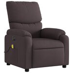 vidaXL Fauteuil de massage inclinable électrique Marron foncé Tissu