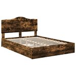 vidaXL Lit de Rangement Chêne fumé 140 x 190 cm Bois d'ingénierie