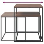 vidaXL Ensemble de table basse 2 Pièces Bois d'ingénierie et métal