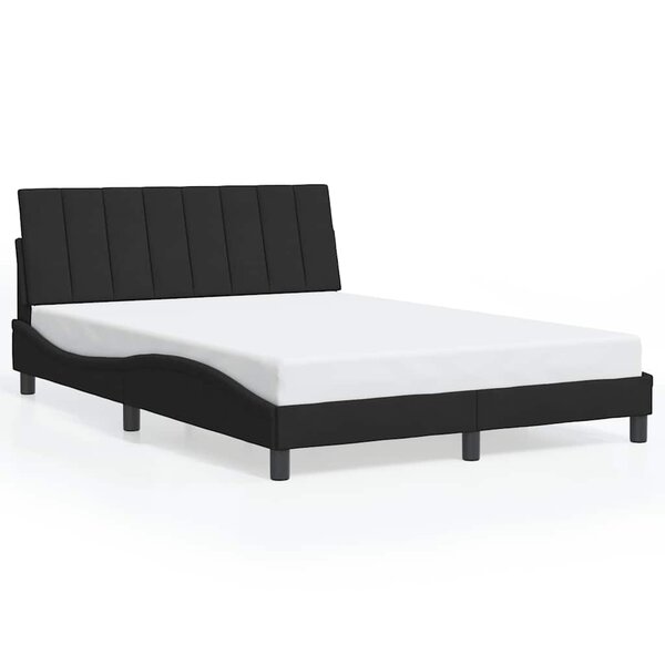 vidaXL Cadre de lit sans matelas Hanko noir 140x200 cm velours