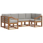 vidaXL Ensemble de canapés d'extérieur 6 Pièces Gris Naturel et Clair