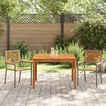 vidaXL Ensemble de salle à manger pour jardin 3 Pièces Gris Poly rotin