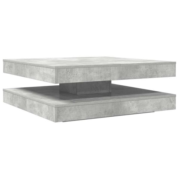 vidaXL Table basse rotative à 360 degrés gris béton 90x90x34 5 cm