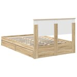 vidaXL Lit de Rangement Chêne Sonoma 120 x 200 cm Bois d'ingénierie