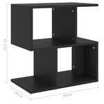 vidaXL Table de chevet noir 50x30x51 5 cm bois d'ingénierie
