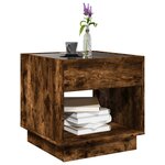 vidaXL Table basse avec LED Infinity chêne fumé 50x50x50 cm