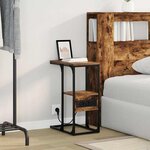 vidaXL Cabinet de chevet avec tiroir Chêne fumé 41.5 x 26 x 60.5 cm