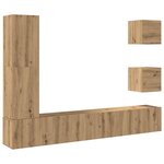 vidaXL Ensemble de meuble TV mural 5 Pièces chêne artisanal