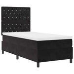 vidaXL Lit à ressorts avec matelas Noir 90 x 200 cm Velours