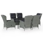 vidaXL Ensemble à manger de jardin 7 Pièces Gris clair