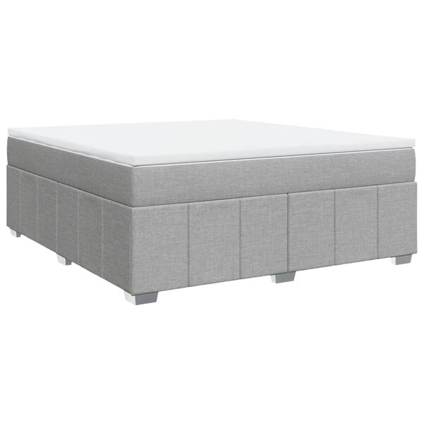 vidaXL Sommier à lattes de lit avec matelas Gris clair 180x200cm Tissu