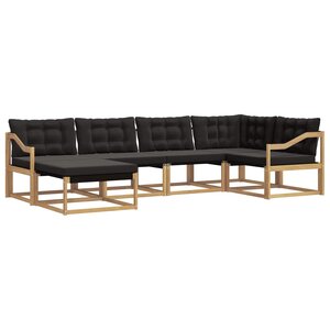 vidaXL Ensemble de canapés d'extérieur 6 Pièces Blanc et noir