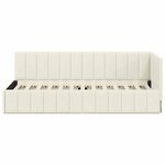 vidaXL Cadre de lit d'angle avec tête de lit Crème 80 x 200 cm Velours