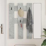 vidaXL Porte-manteau mural Montage mural Gris béton 65 x 3 x 100 cm