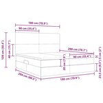 vidaXL Lit de rangement LED avec matelas Crème 180 x 200 cm Tissu