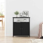vidaXL Buffet Chêne noir 70 x 30 x 80 cm Bois d'ingénierie
