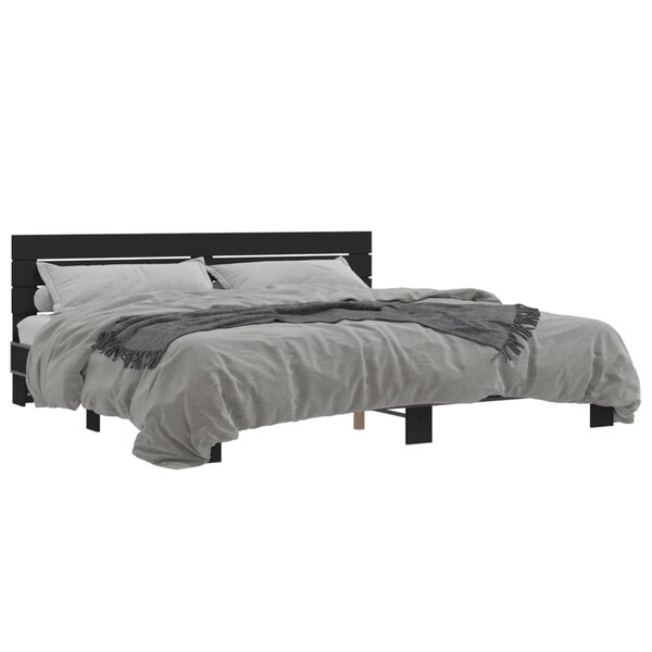 vidaXL Cadre de lit sans matelas noir 200x200 cm