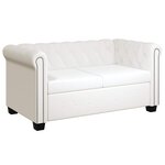 vidaXL Canapé Chesterfield à 2 places cuir synthétique blanc