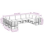 vidaXL Ensemble de canapé de jardin 9 pc Noir Aluminium