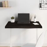 vidaXL Dessus de table marron foncé bois chêne massif traité