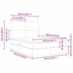 vidaXL Lit avec rangement et LED Gris clair 140 x 190 cm Polyester