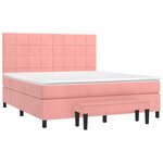 vidaXL Sommier à lattes de lit avec matelas Rose 180x200 cm Velours