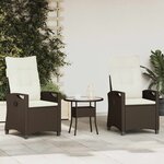 vidaXL Chaise de jardin 2 Pièces Marron et Crème 56 x 60 x 112 cm