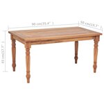 vidaXL Table basse Batavia Teck 90 x 50 x 45 cm