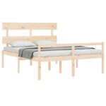 vidaXL Lit pour personne âgée et tête de lit 160x200 cm bois massif