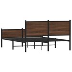 vidaXL Cadre de lit en métal sans matelas chêne marron 150x200 cm