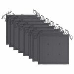vidaXL Chaises de jardin lot de 8 avec coussins Bois de teck massif