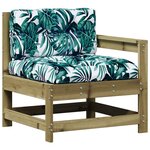 vidaXL Salon de jardin 8 Pièces avec coussins bois de pin imprégné