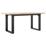 vidaXL Table basse cadre en O 100x50x45 cm bois de pin massif et fonte