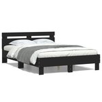 vidaXL Cadre de lit sans matelas noir 135x190 cm