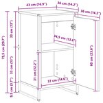 vidaXL Buffet Gris Sonoma 43 x 36 x 75 5 cm Bois d'ingénierie