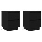 VidaXL Tables de chevet avec lumières LED 2 Pièces noir 38x34x50 cm