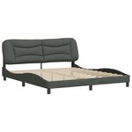 vidaXL Cadre de lit sans matelas Hvar gris foncé 180x200 cm tissu