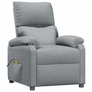 vidaXL Fauteuil de massage Gris clair Tissu